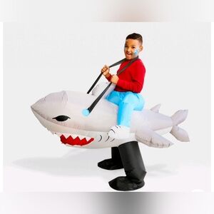 Kids Shark Rider Inflatable Halloween Costume- One Size Fits Most